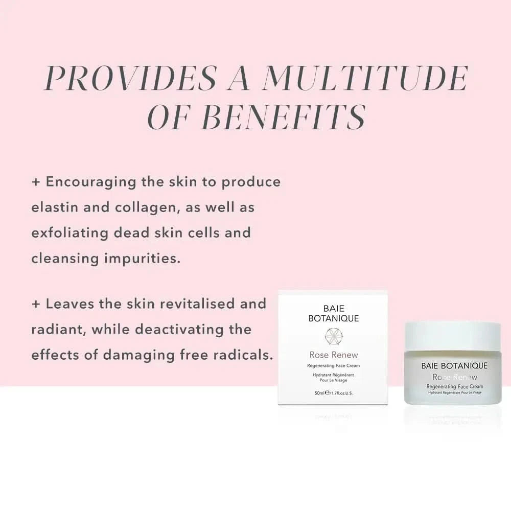 Rose Renew Face Cream Moisturiser Baie Botanique