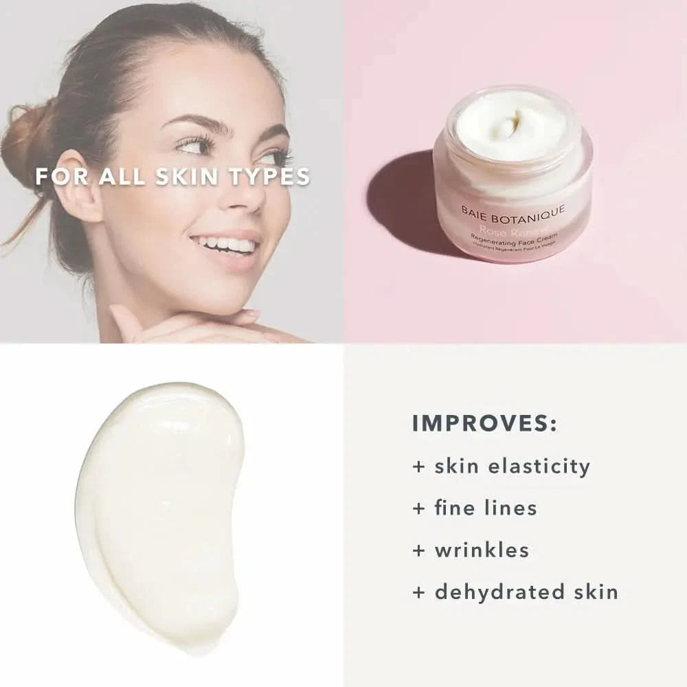 Rose Renew Face Cream Moisturiser Baie Botanique