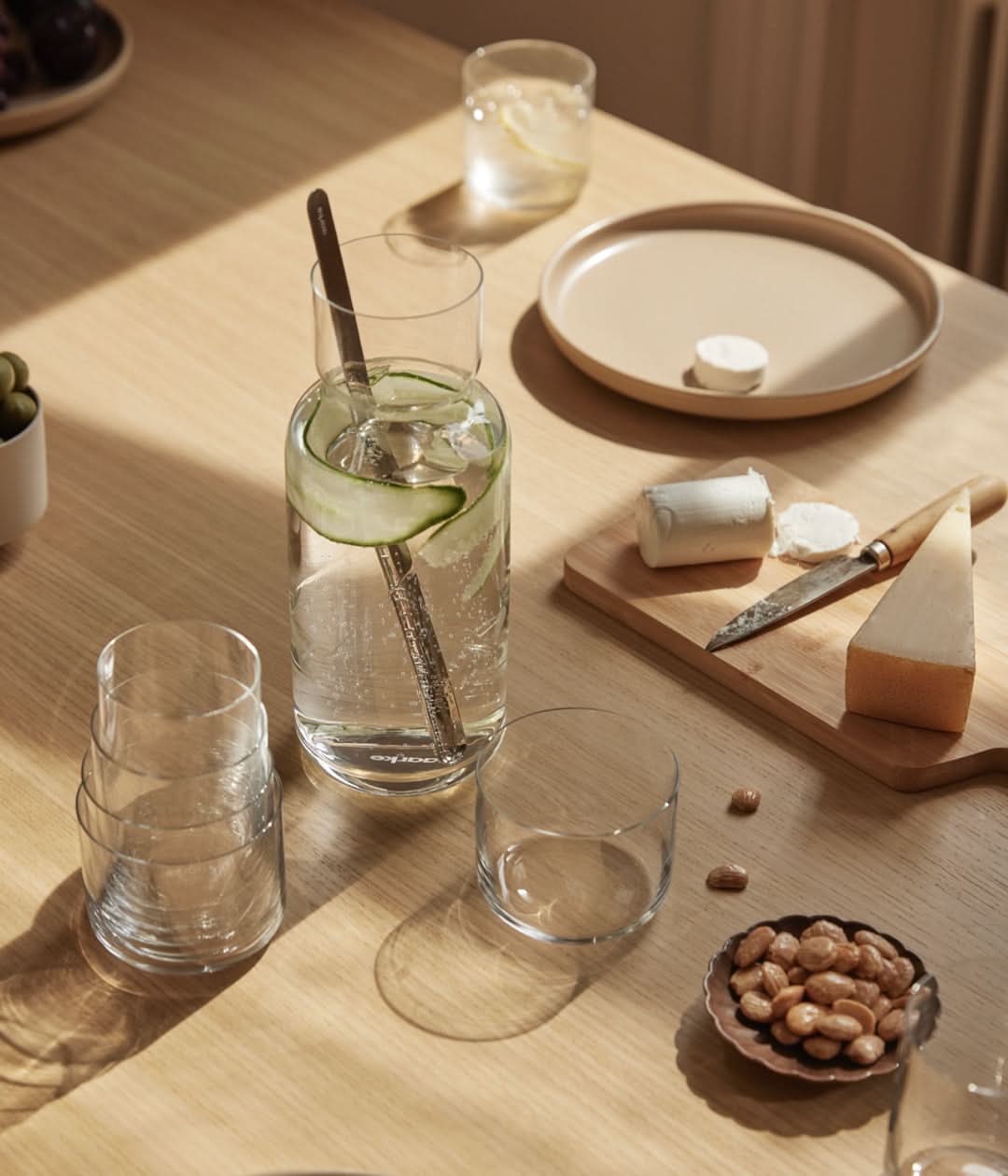 Aarke crystal glass carafe with mixing spoon