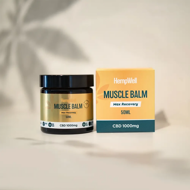 HempWell CBD Muscle Balm | 1000mg CBD | 50ml Glass Jar