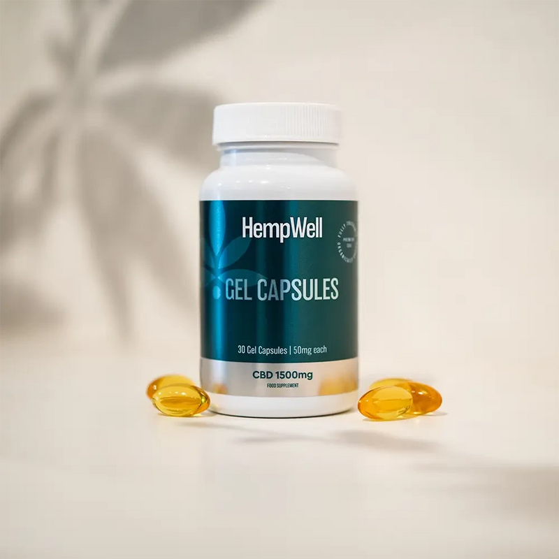 HempWell CBD Capsules 1500mg CBD | 50mg Per Cap | 30 Gel Capsules