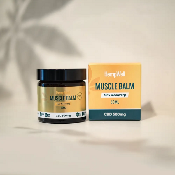 HempWell CBD Muscle Balm | 500mg CBD | 50ml Glass Jar