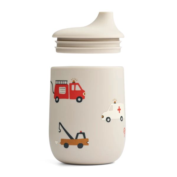 Liewood | Ellis Sippy Cup - Emergency Vehicle/Sandy | A Little Find