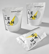 Pouches of The Lean Protein - a whey protein powder developed by Innermost