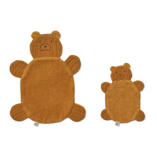 Liewood | Janai Cuddle Cloth 2-Pack - Mr Bear / Golden Caramel | A LITTLE FIND