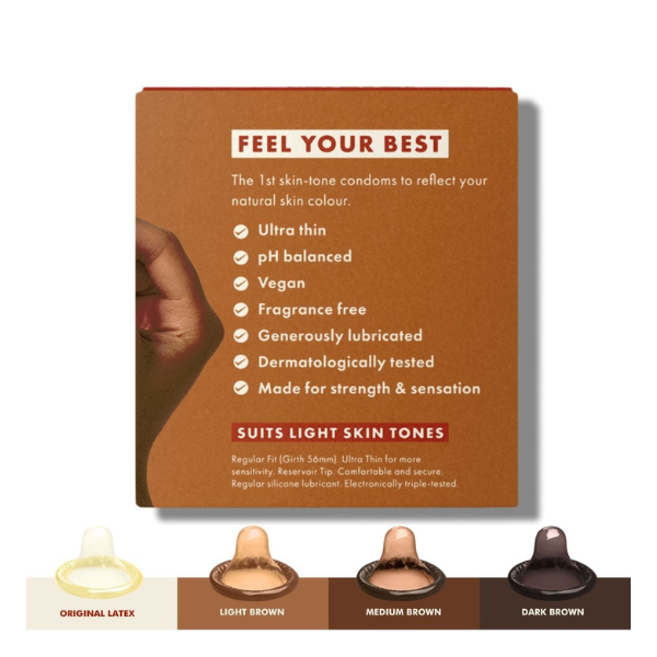 Roam | Skin Tone Condoms - 12 Pack - Light Brown | THE FIND