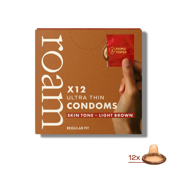Roam | Skin Tone Condoms - 12 Pack - Light Brown | A Little Find