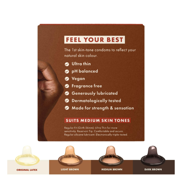 Roam | Skin Tone Condoms - 12 Pack - Medium Brown | THE FIND