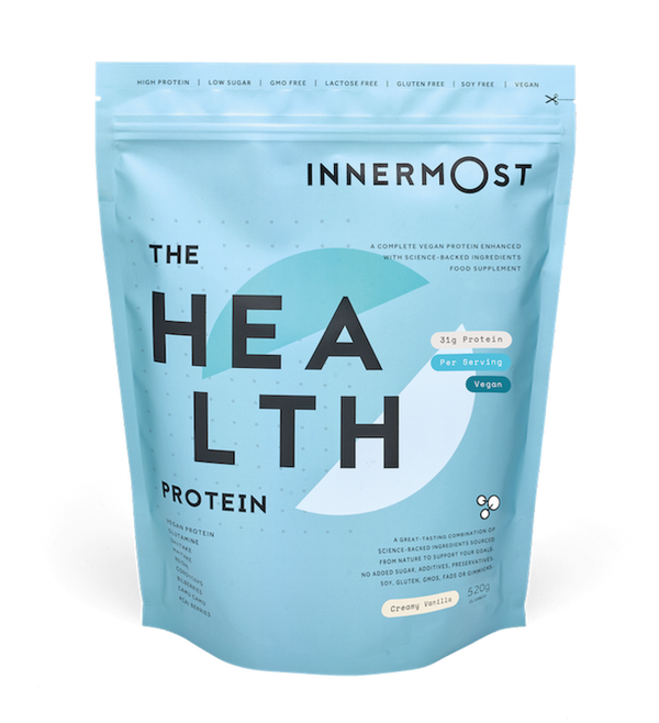 The front of The Health Protein packaging.