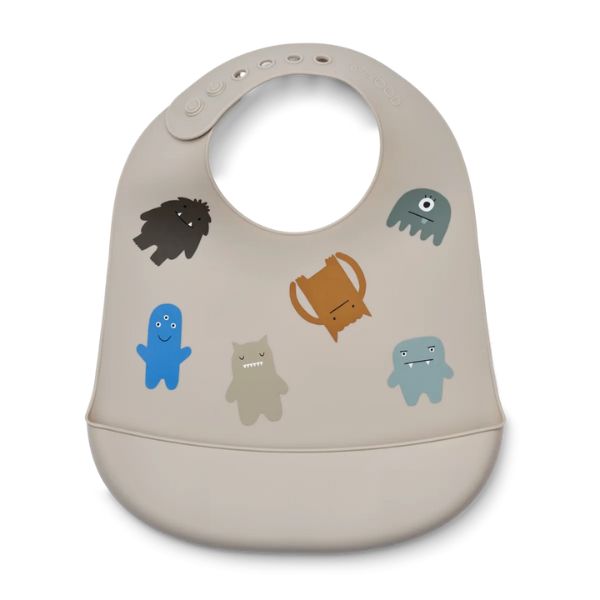 Liewood | Tilda Printed Bib 2-Pack - Monster / Mist | THE FIND