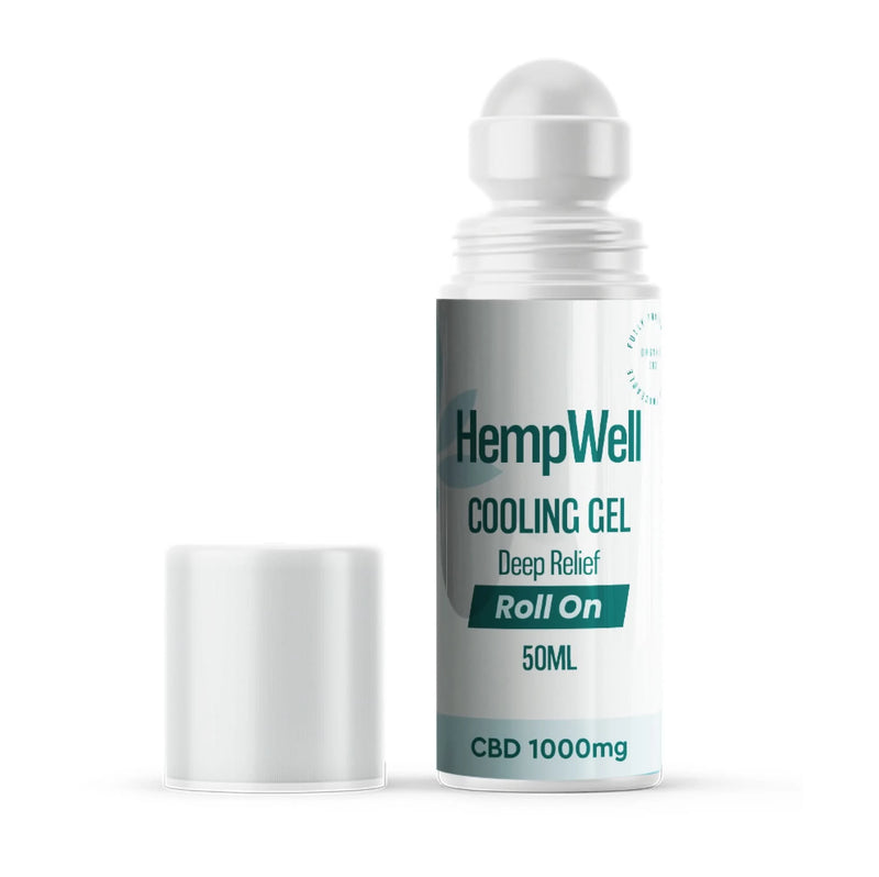 HempWell Cooling CBD Roll-on Gel | 1000mg CBD | 50ml Bottle