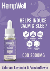 SleepWell CBD Oil | 2000mg CBD | 30ml Bottle | with Lavender and Valerian