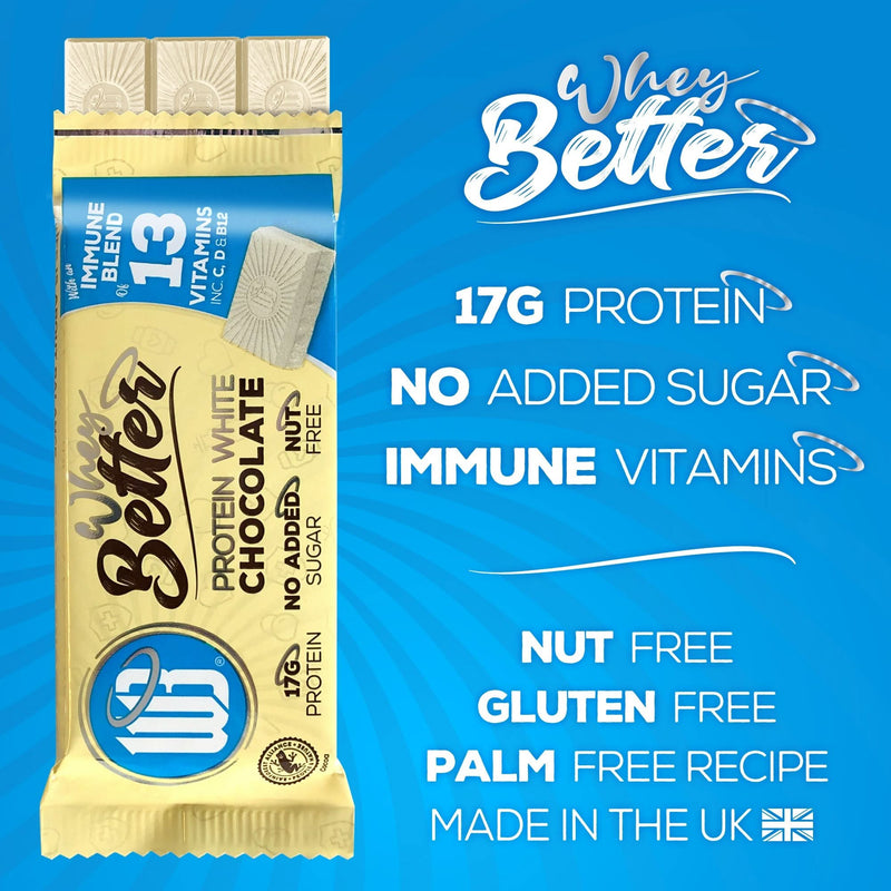 Protein White Chocolate 12x75g Bar Box - Immune Blend