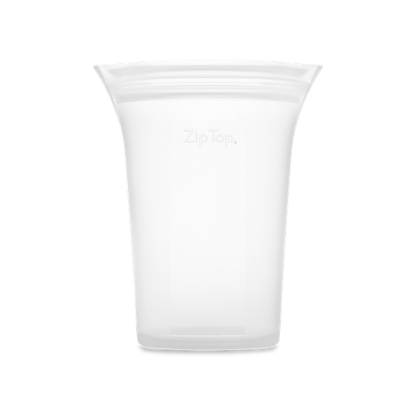 Zip Top | Large Reusable Silicone Cup - Frost | A Little Find