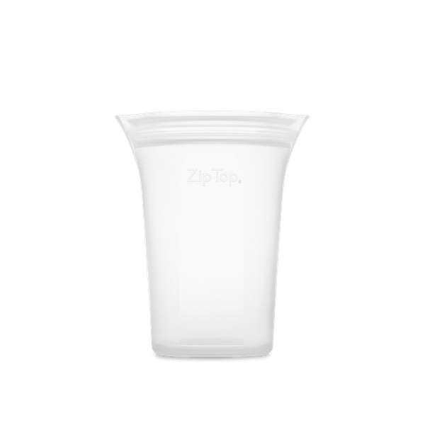 Zip Top | Medium Reusable Silicone Cup - Frost | A Little Find