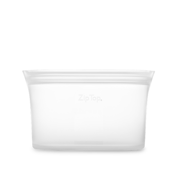 Zip Top | Medium Reusable Silicone Dish - Frost | A Little Find